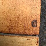 Vintage ceramic coffee table decorated with herbarium decoration Roger Capron