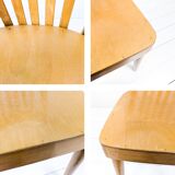 Chaise bistrot vintage Mid-Century en bois à barreaux style scandinave