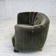 1960s, Danish 2-seater curved sofa, furniture velour, oak wood.