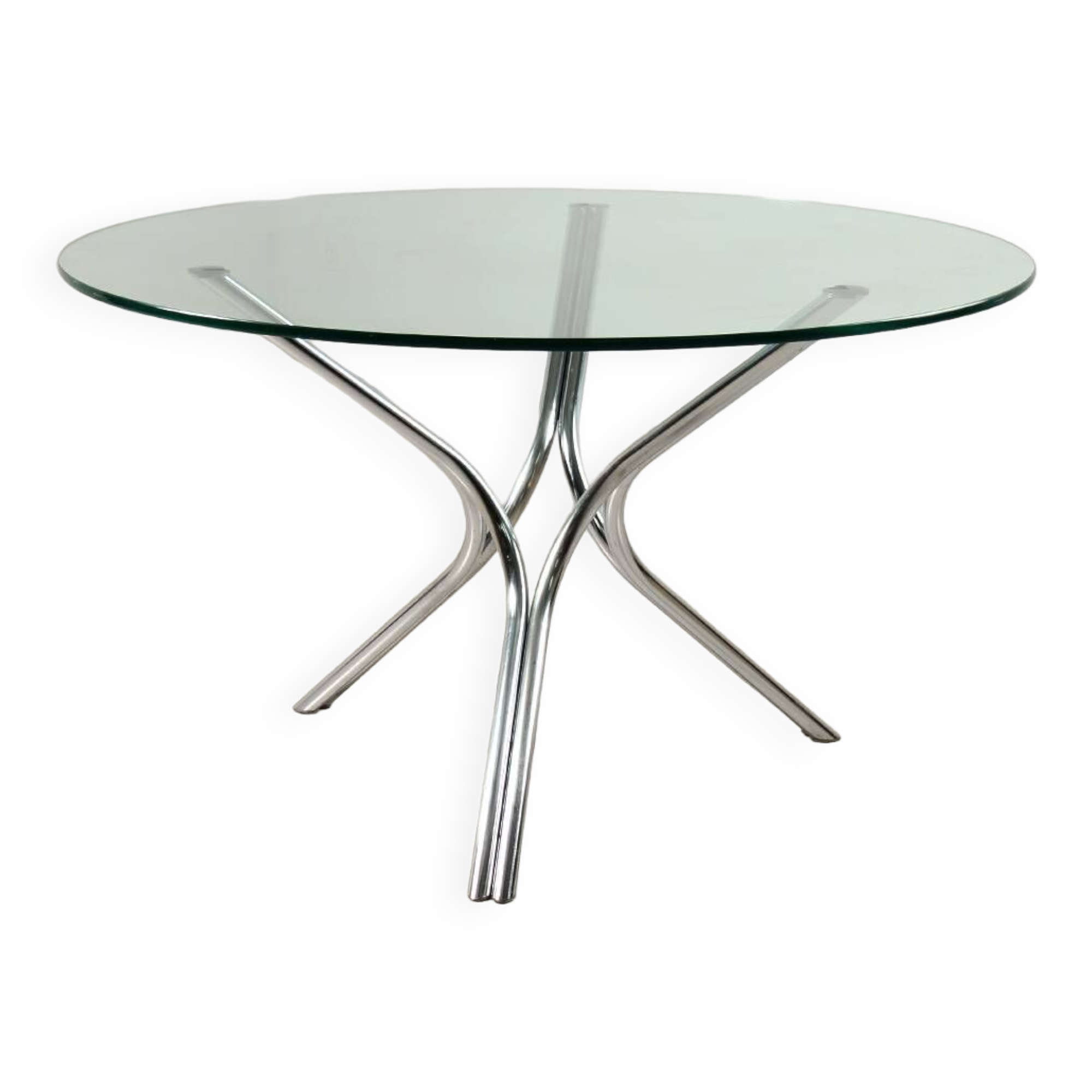 Round green and chrome table 1970