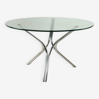 Round green and chrome table 1970