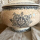 Fruit bowl in Creil and Montereau ironstone, Guirlande model.