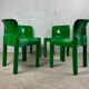 Chaise verte Kartell Modèle 4875 par Carlo Bartoli, années 70