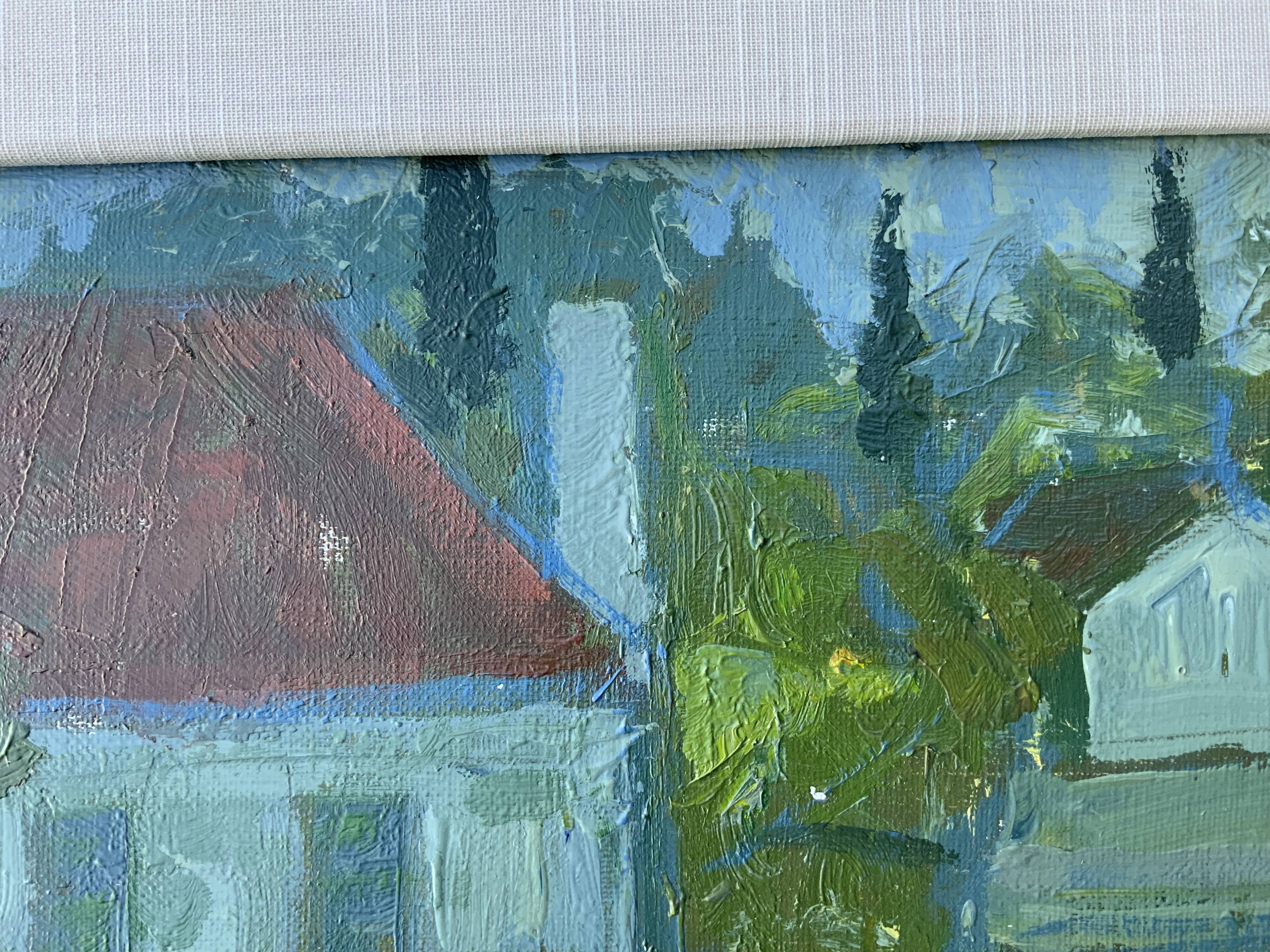 Vintage Landscape Painting“Paysage aux Robinson” By Svan Grandin 1906-1982