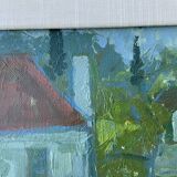 Vintage Landscape Painting“Paysage aux Robinson” By Svan Grandin 1906-1982