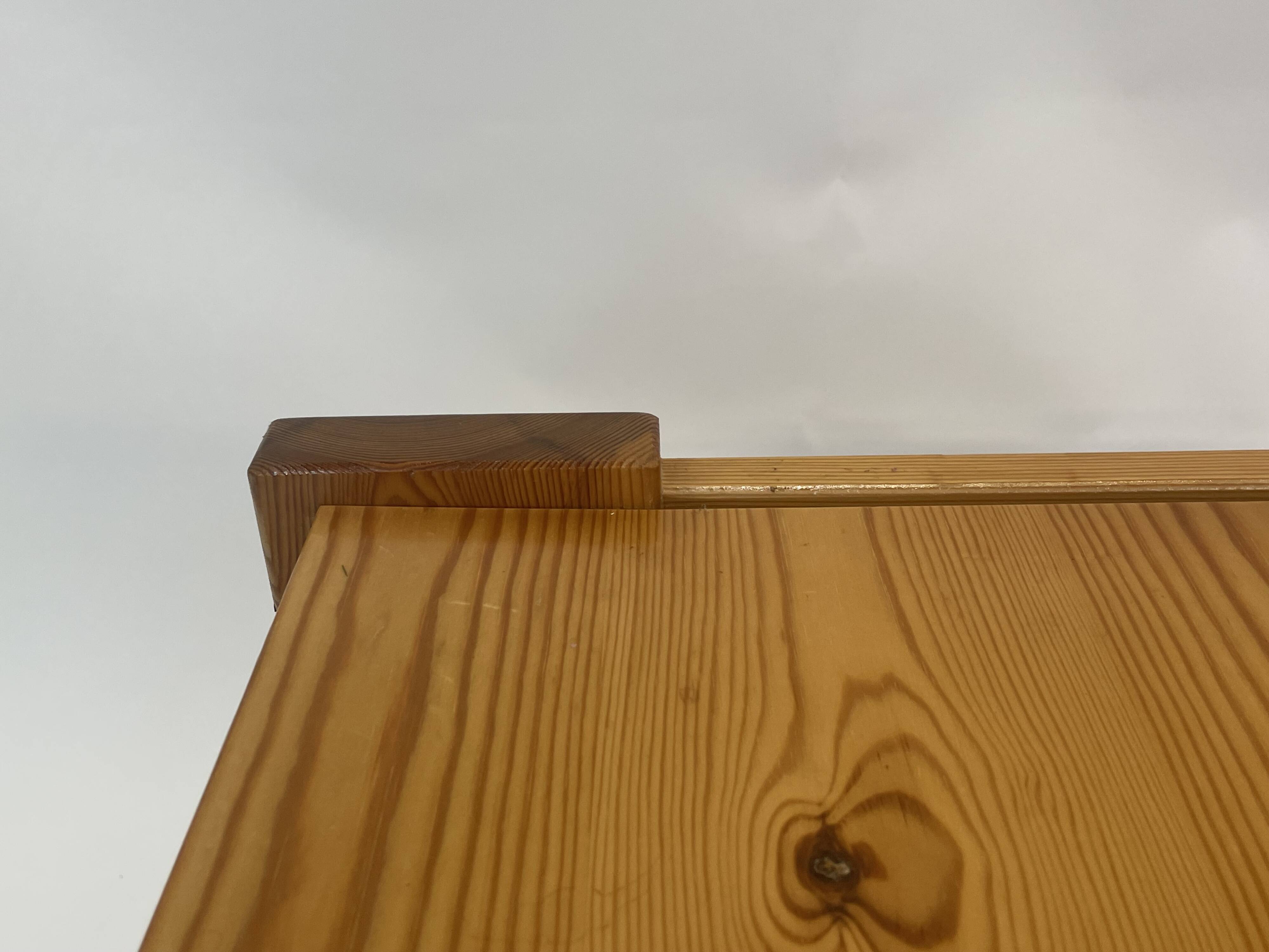 Vintage coffee table pinewood minimalist 1970s