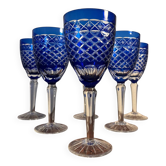 6 verres à pied cristal de bohème DLG saint Louis baccarat Daum