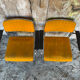 Pair of Vintage 1970s Chrome Metal Armchairs with Orange Fabric and Wood