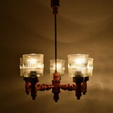 Mid-century Wood Chandelier by Instala Jilove u Decina,1960's