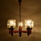 Mid-century Wood Chandelier by Instala Jilove u Decina,1960's