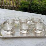 Silver coffee set and glass schott mainz 1970