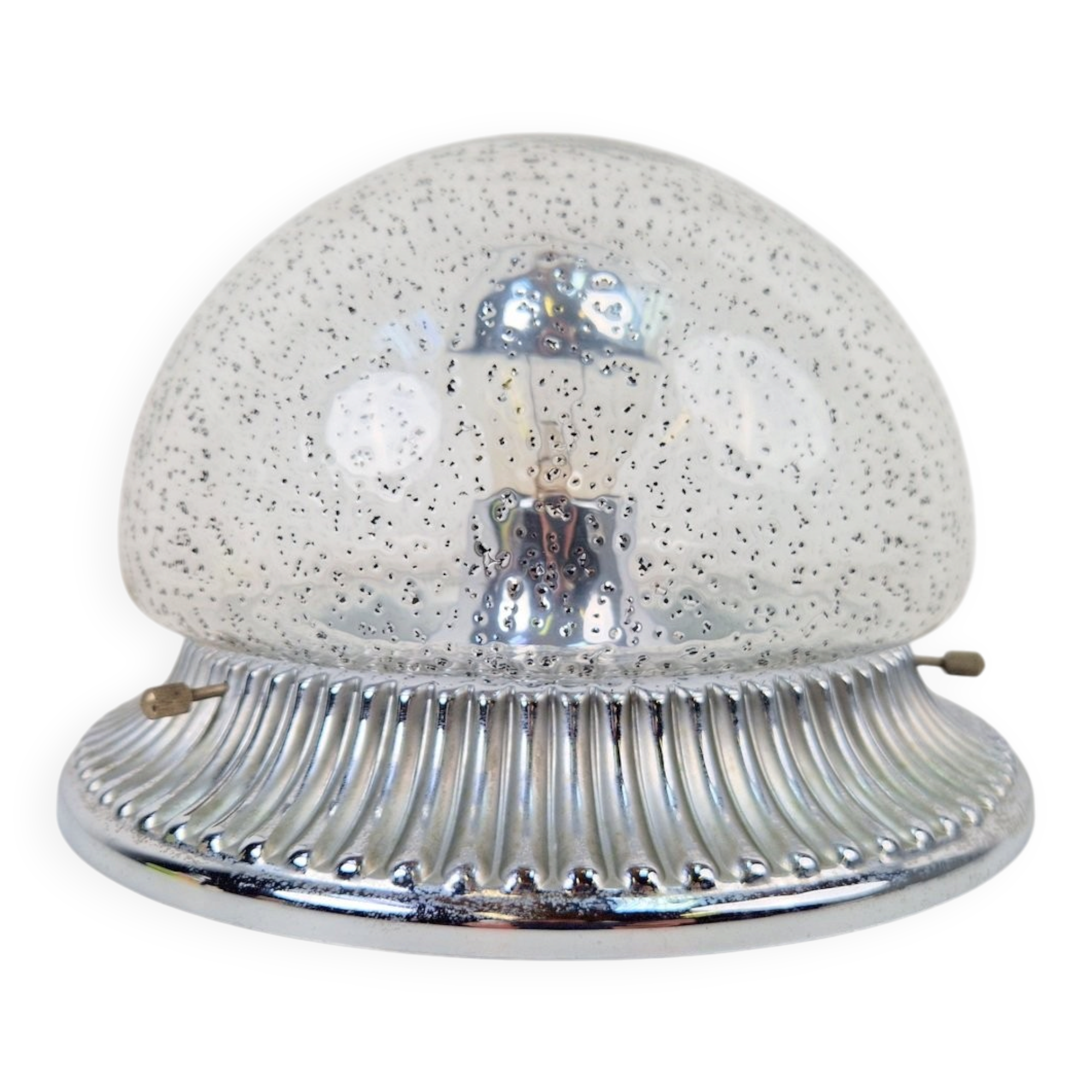 Vintage Ceiling Lamp in Chrome Glass from Hillebrand Lighting, 1960s