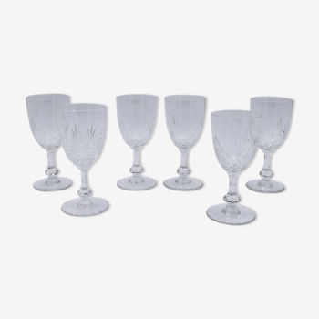 6 Saint Louis crystal water glasses Massenet model