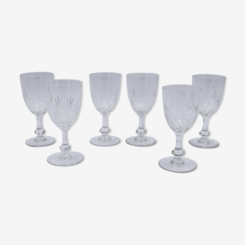 6 verres à eau en cristal de Saint Louis modèle Massenet