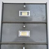 "Ronéo" metal filing cabinet with flaps, 1950s industrial