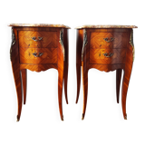 Pair of French Louis XV style bedside tables