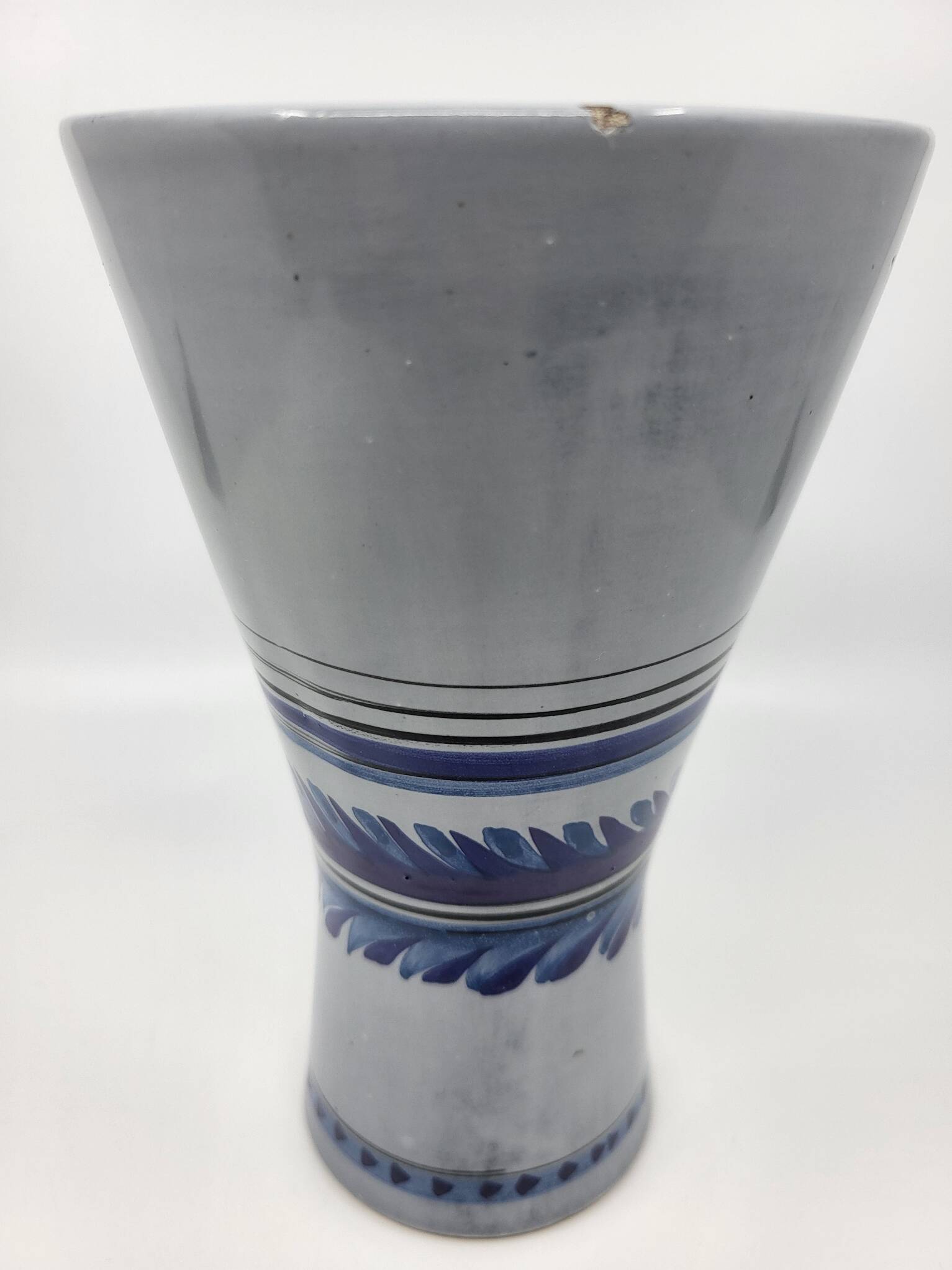 Roger Capron cornet vase in French ceramic Vallauris 1950