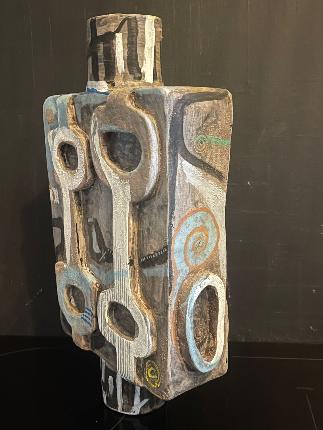 Brutalist ceramic sculpture by the artist Olisch.