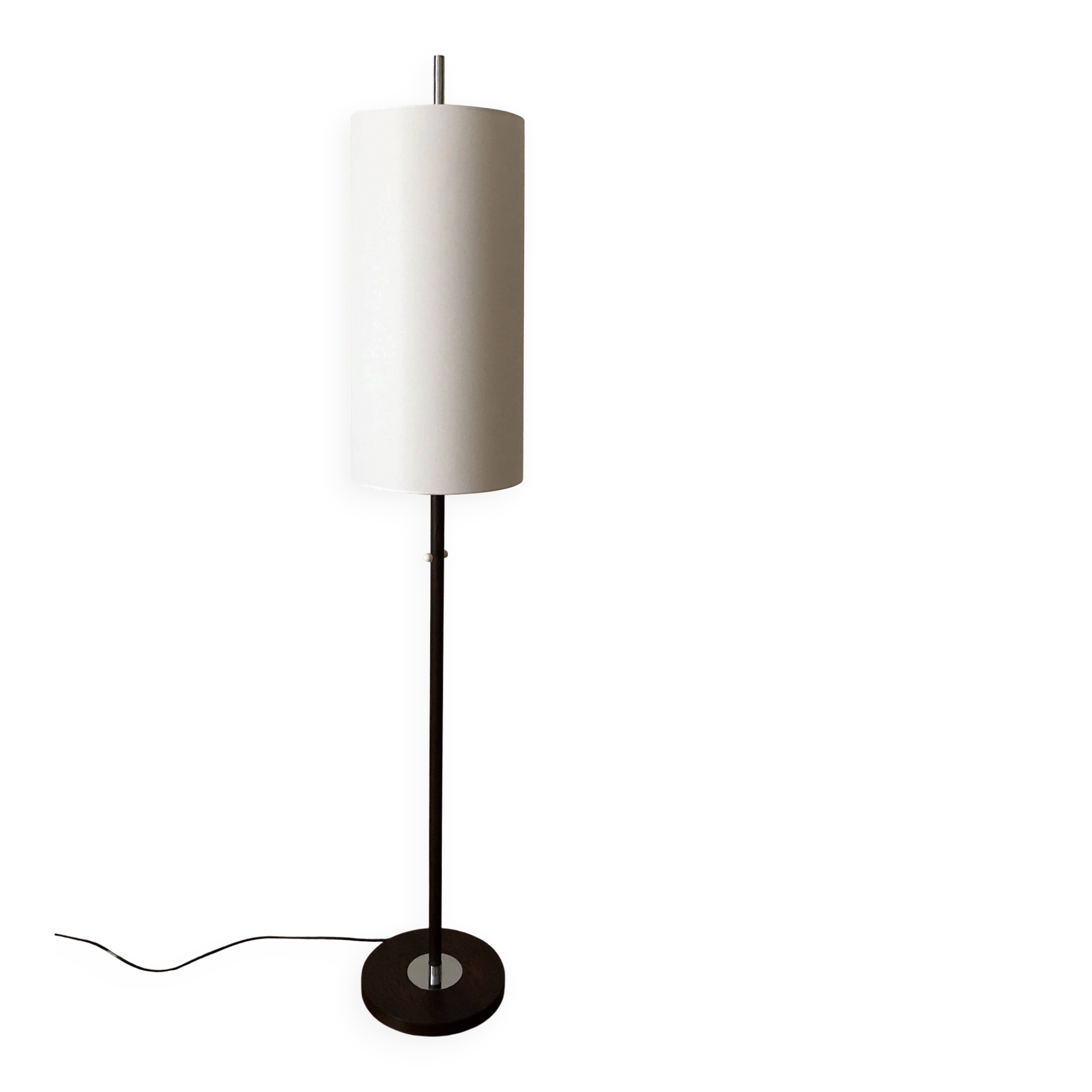 Lampadaire Monix monte baisse en chrome et bois - Paris 1960