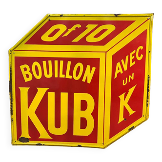 Bouillon KUB enameled plate with a K