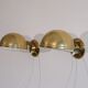 Pair of Danish brass wall lamps by Knud Christensen 1970