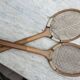 Pair of old tennis rackets circa 1930