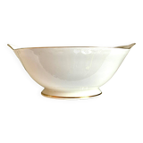 Pillivuyt white and gold porcelain eared salad bowl, "Eva" service