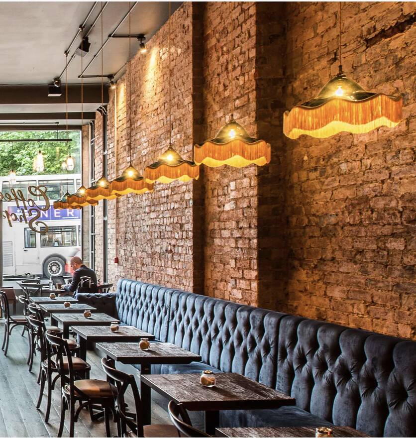 Fringed blown glass pendant