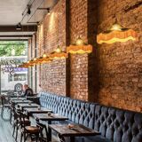 Fringed blown glass pendant