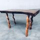 Brutalist Style Handcrafted Oak and Grape Wood Side Table, 1950s