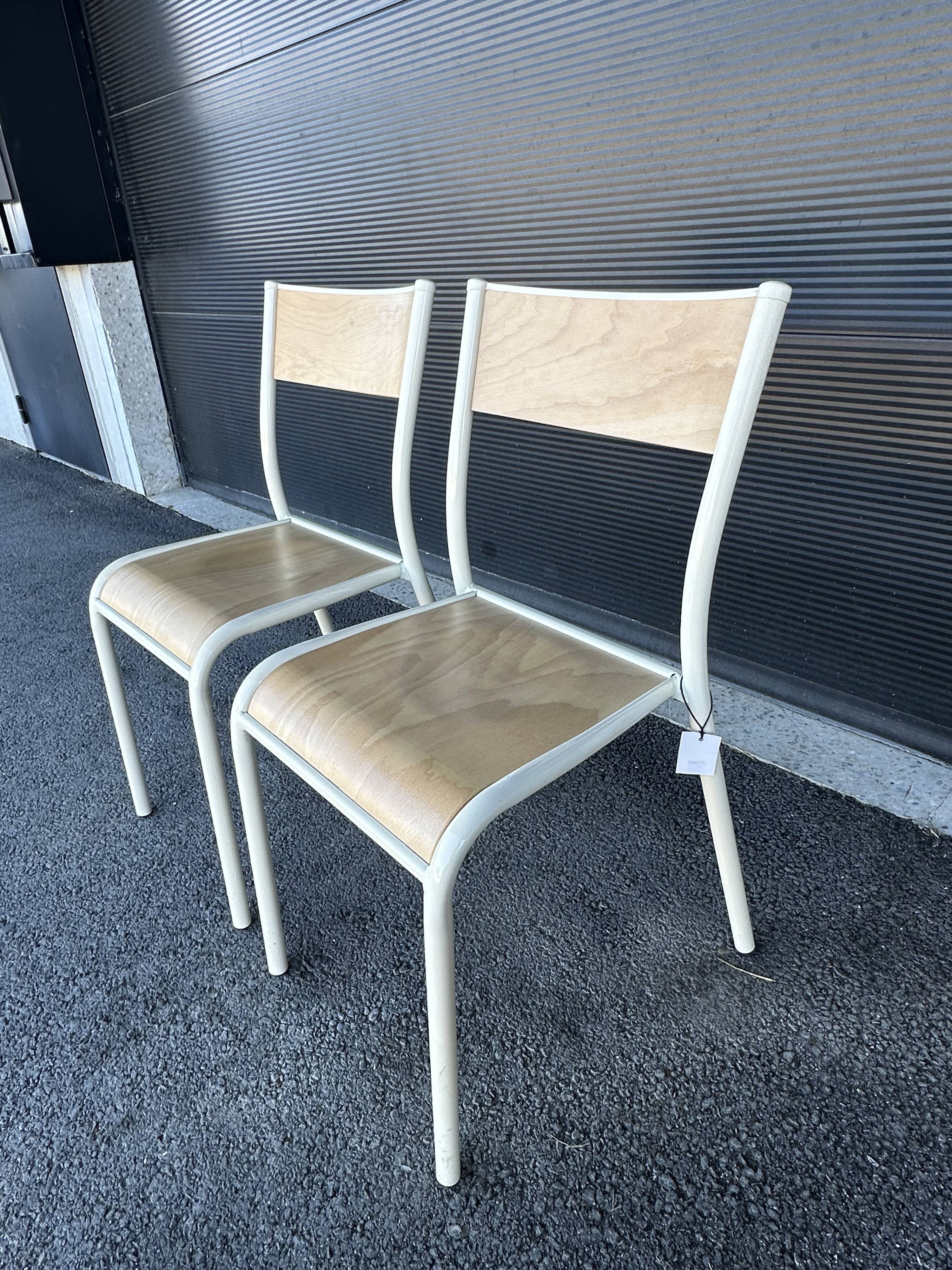 Paire de chaise Mullca 510 version beige et naturel