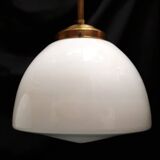 Pair of opaline and bronze suspensions