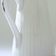 Pair of creamers in white porcelain enhanced with platinum