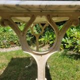 White Carrara marble bistro table circa 1900.