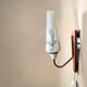 Danish Modern teak opaline glass wall sconce