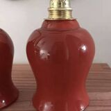 Pair of ceramic and glass wall sconces