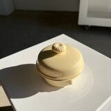 Glazed light yellow ceramic terrine