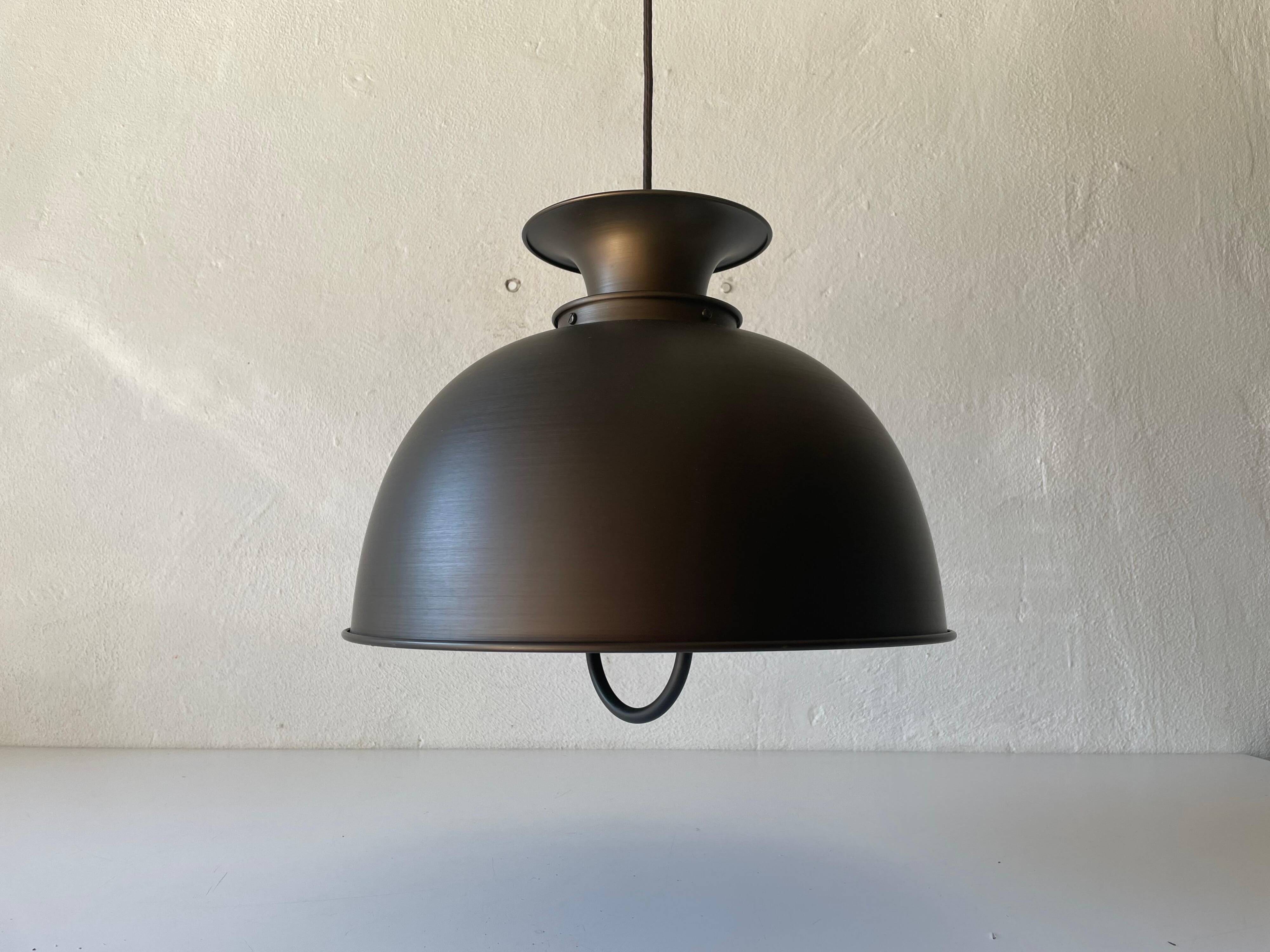 Brushed metal pendant lamp with a bronze appearance, 1970s, Germany