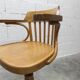 Scandinavian 1960s curved wood swivel office chair