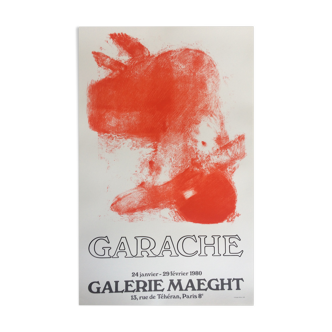 Claude garache, galerie maeght, 1980. affiche d'exposition réalisée en lithographie