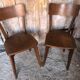Pair of vintage 60s wooden bistro chairs