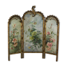 Belle Epoque screen in gilded wood and naturalistic canvases, circa 1880