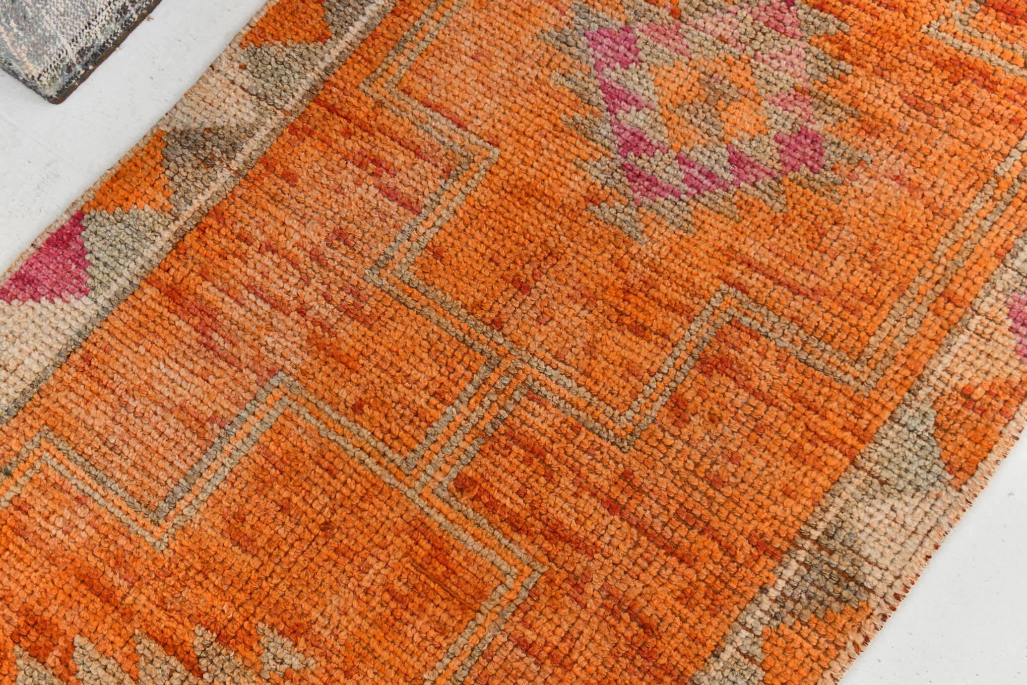 3x10 Burnt Orange Turkish Handmade Wool Runner Rug, 85x318 Cm