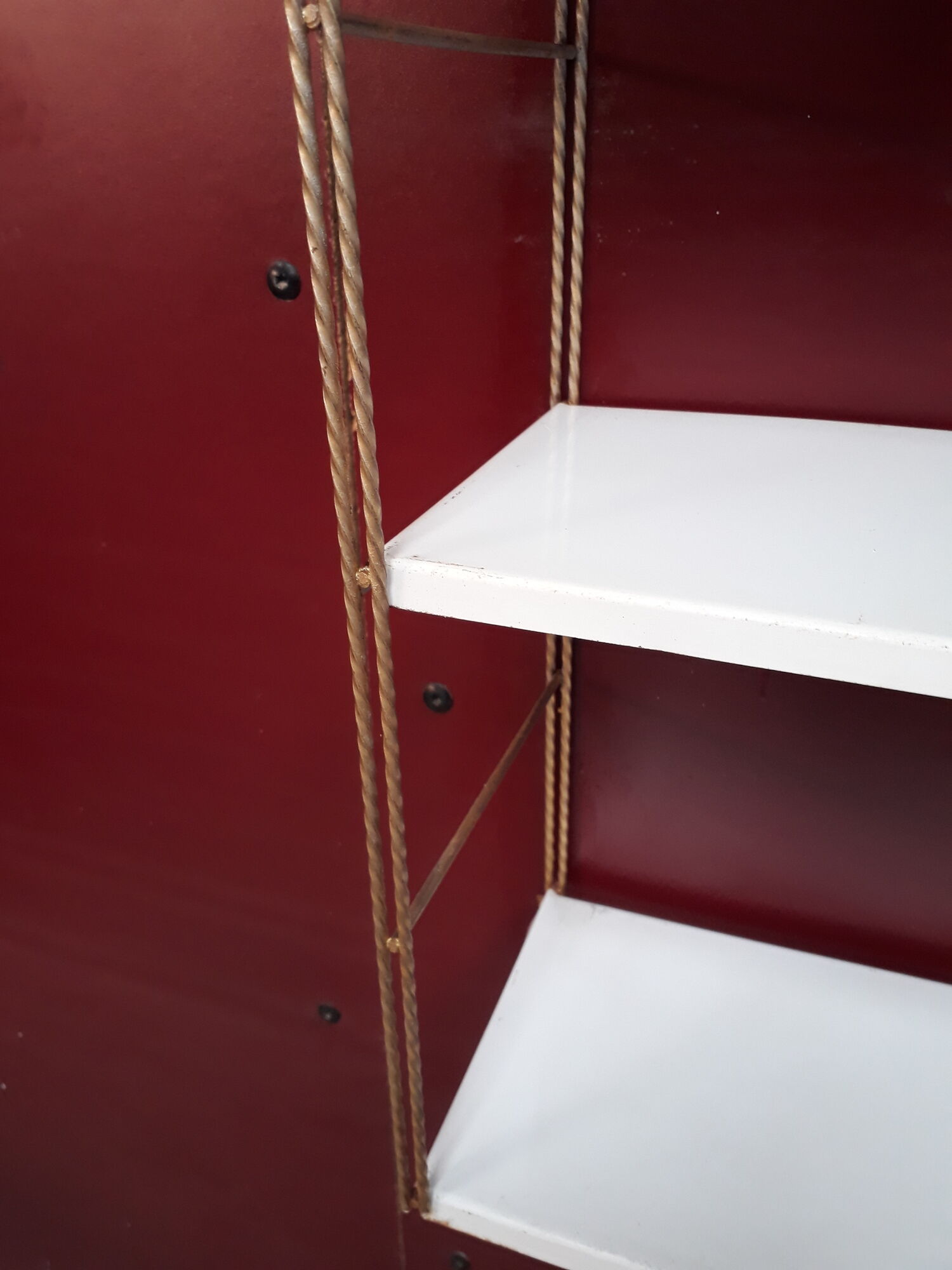 Golden Tomado shelf and white trays 1970