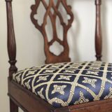 Chaise d'angle géorgienne en acajou sur roulettes, XIXe siècle