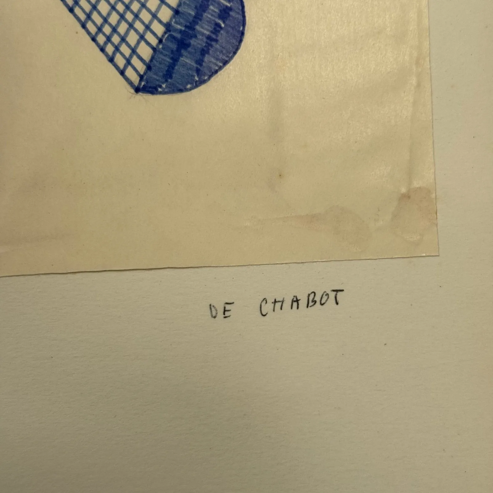 Modern composition drawing 1970 by François de Chabot