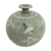 Celadon vase made of traditional Korean ancient porcelain