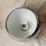 Space Age waterfall pendant light with 3 globes in chrome metal