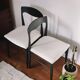 5 vintage chairs in dark wood and bouclé wool