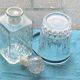 Whiskey carafe and ice bucket stamped crystal d'arques in vintage transparent glass
